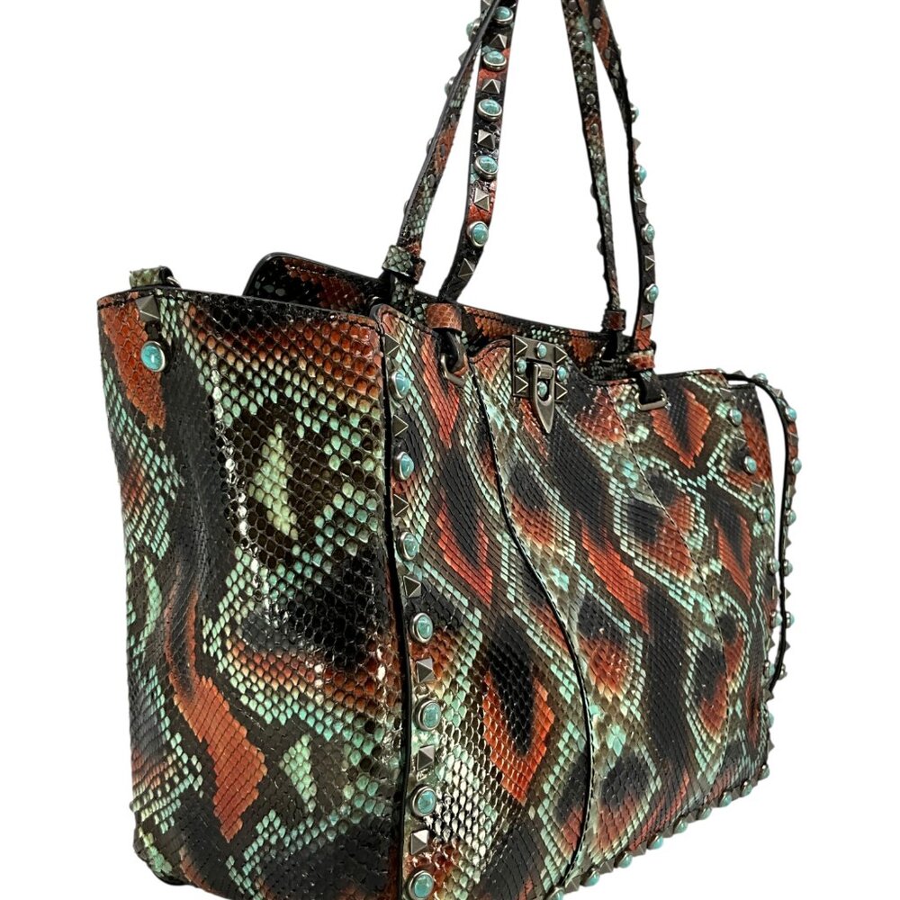 Valentino Garavani Medium Python Rockstud Bag - image 4